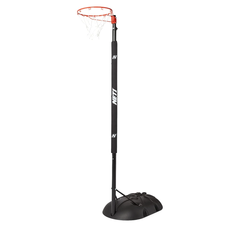 NET1 Netball | Premium Height Adjustable Full Size Regulation Height Netball Net System | Durable Solid Steel Hoop | Padded Stand | Portable
