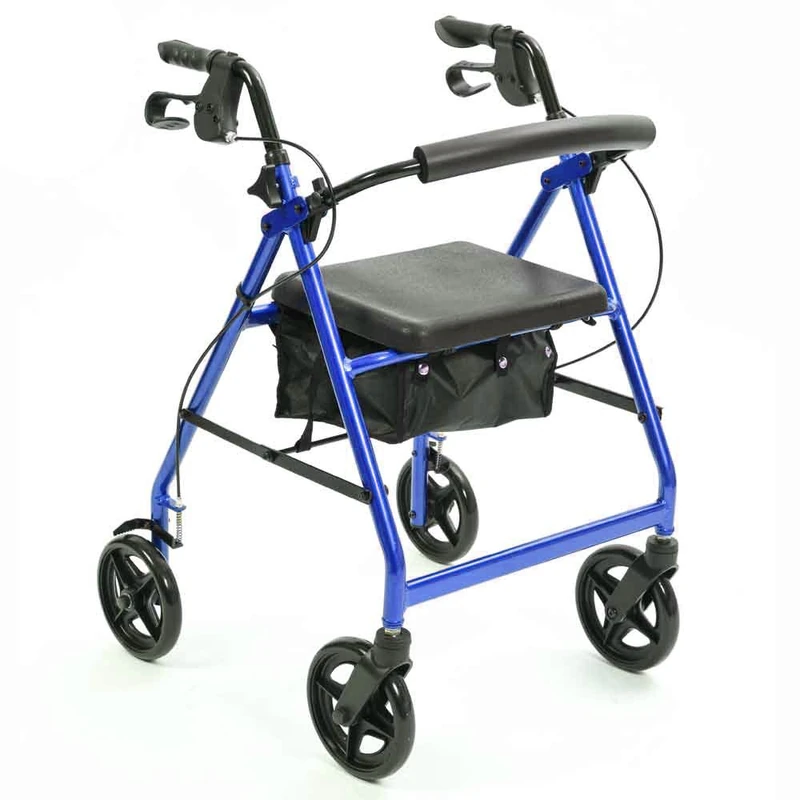 NRS Healthcare A-Series 4 Wheel Rollator with Seat - Blue P11267