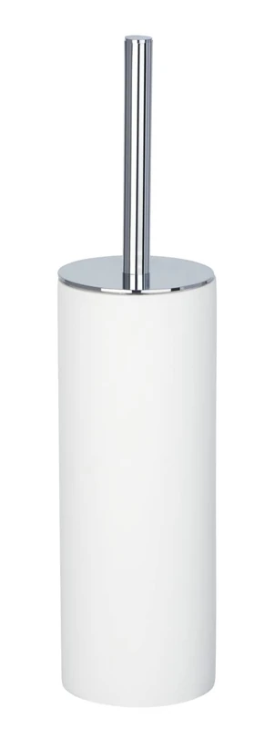 WENKO Ida Closed Toilet Brush Holder White, Polyresin, 9 x 9 x 37.5 cm