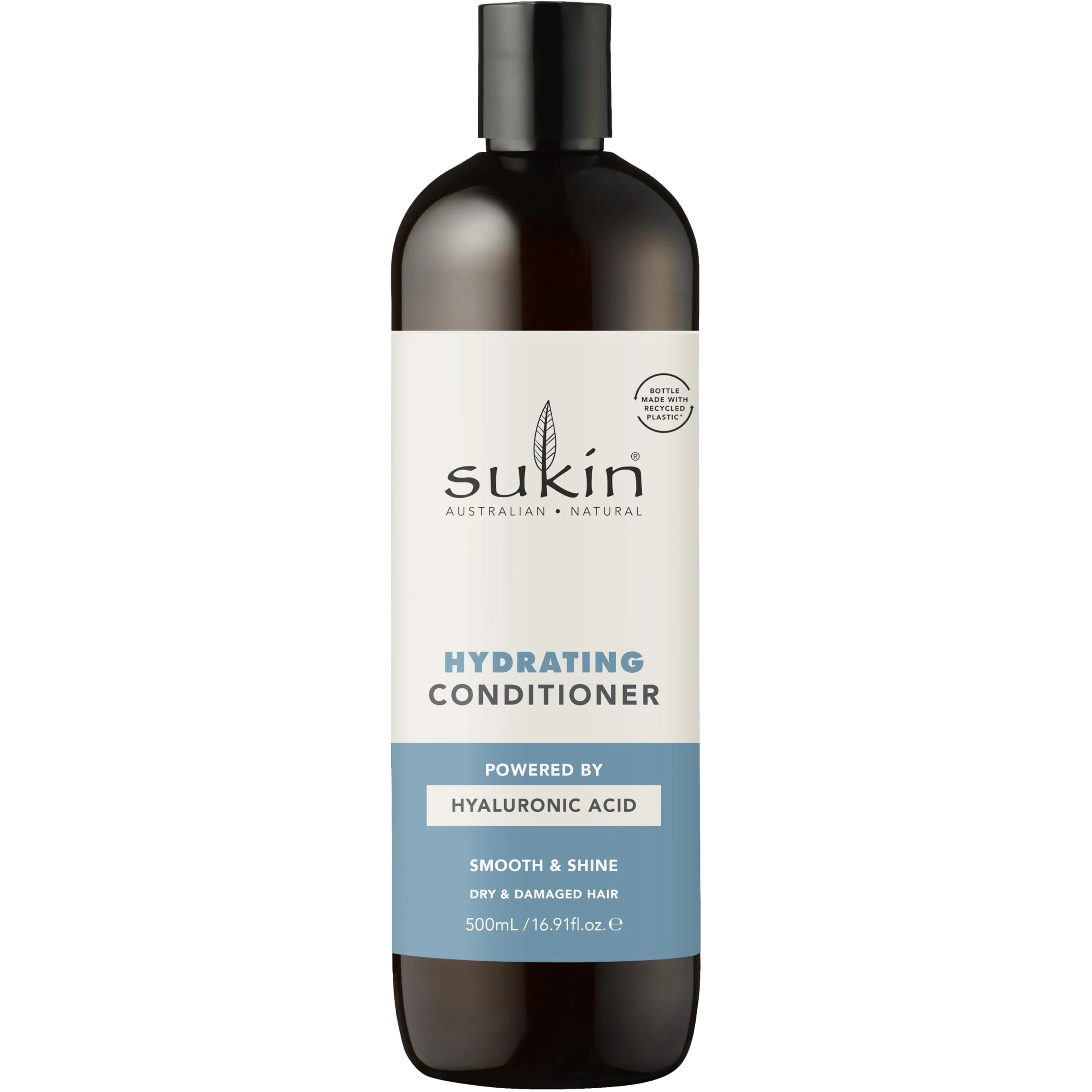 Sukin Hydrating Conditioner 500ml - strengthens and repairs dry and damaged hair, adds shine and tames frizz - with Coconut Oil & Shea Butter; cruelty free & vegan friendly.