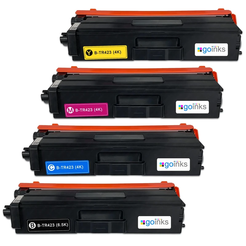 Go Inks Compatible TN423 Toner Cartridges Set – 4 Pack (Black, Cyan, Magenta, Yellow) Replacement for Brother DCP, HL & MFC Printers – High Capacity, Reliable Printing
