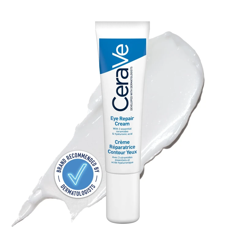 CeraVe Eye Repair Cream, With 3 essential ceramides & hyaluronic acid, For dark circles & puffiness on all skin types, 14 g/0.5 oz