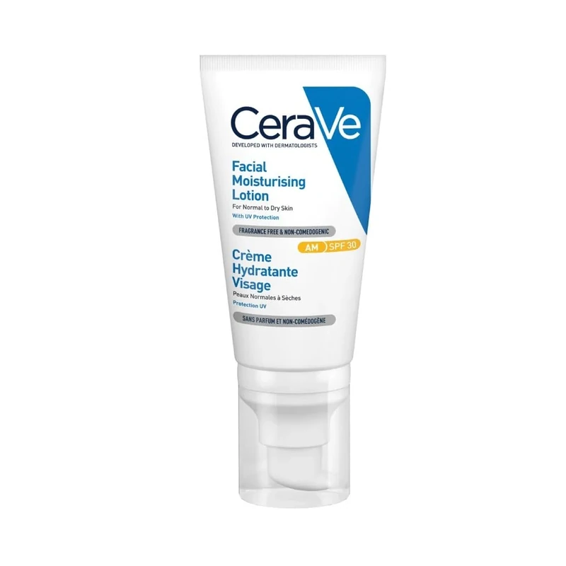 CeraVe AM Facial Moisturising Lotion, SPF 25, With 3 essential ceramides, niacinamide & hyaluronic acid, For normal to dry skin, 52 ml/1.75 oz