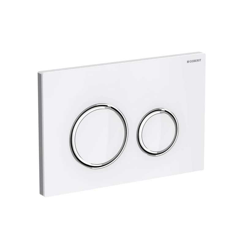 Geberit Sigma 21 Push Plate Glass White/Chrome/Glass White for UP720, UP320, UP300 and UP700