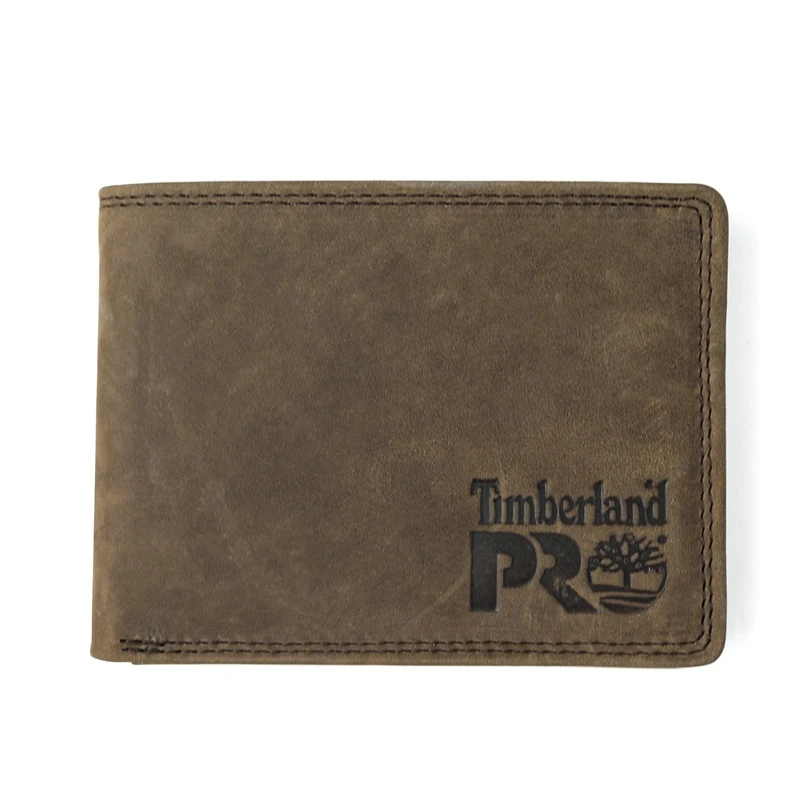 Timberland PRO mens Leather Rfid With Removable Flip Pocket Card Carrier Wallet, Dark Brown/Pullman, One Size UK