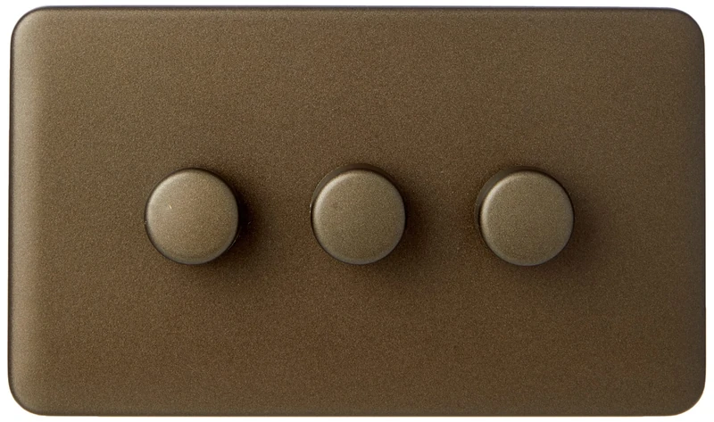Schneider Electric GGBL6032CMBS Schneider Electric Lisse Screwless Deco Uni Dimmer 3G 2way 250W/VA MB, 250 W, 240 V, Mocha Bronze