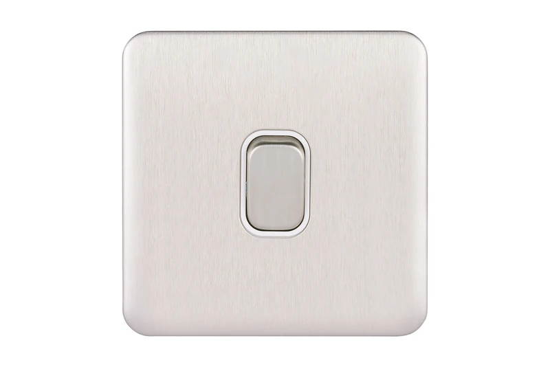 Schneider Electric Lisse Screwless 2-Way Switch 10AX - Stainless Steel