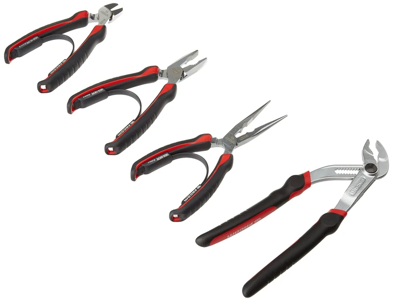 Facom Set of 4 Pliers – Multi-Grip Locking, Diagonal Cutters, 1/2 Round Nose, Universal – High Performance, Comfortable Handle CPE.A4
