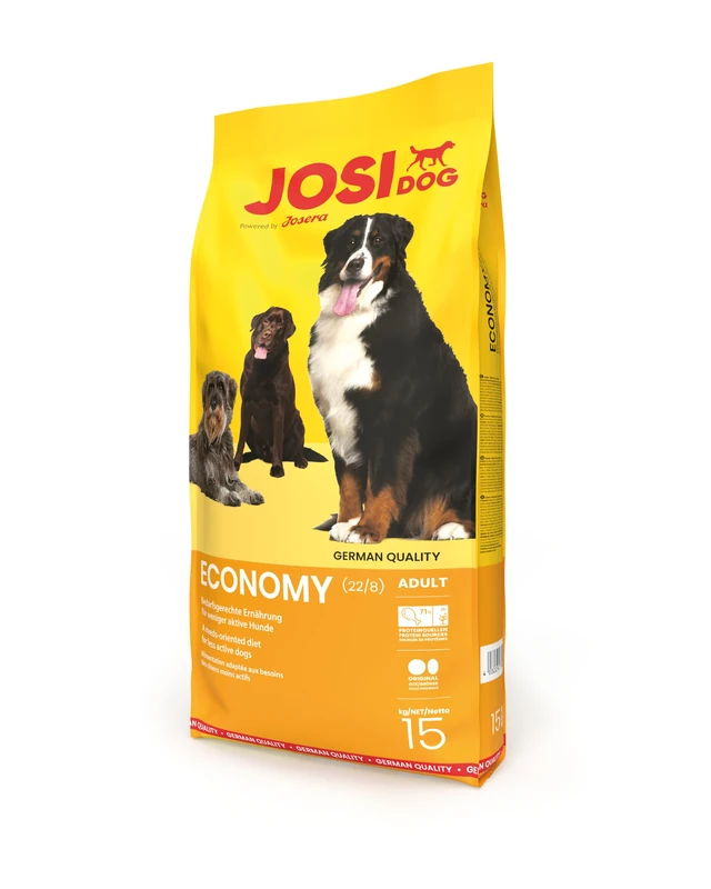 JosiDog Economy (1 x 15 kg) | Adult | Premium Dry Food for Adult Dogs Less Active | Rich in Animal Protein | Powered by JOSERA | Dog Food | 1 Piece