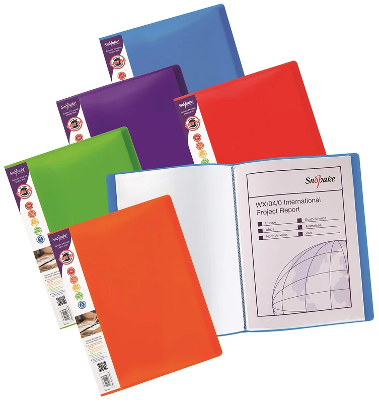 Snopake A4 Rainbow Display Book 24 Pockets - Rainbow Assorted [Pack of 5] Ref: 15808