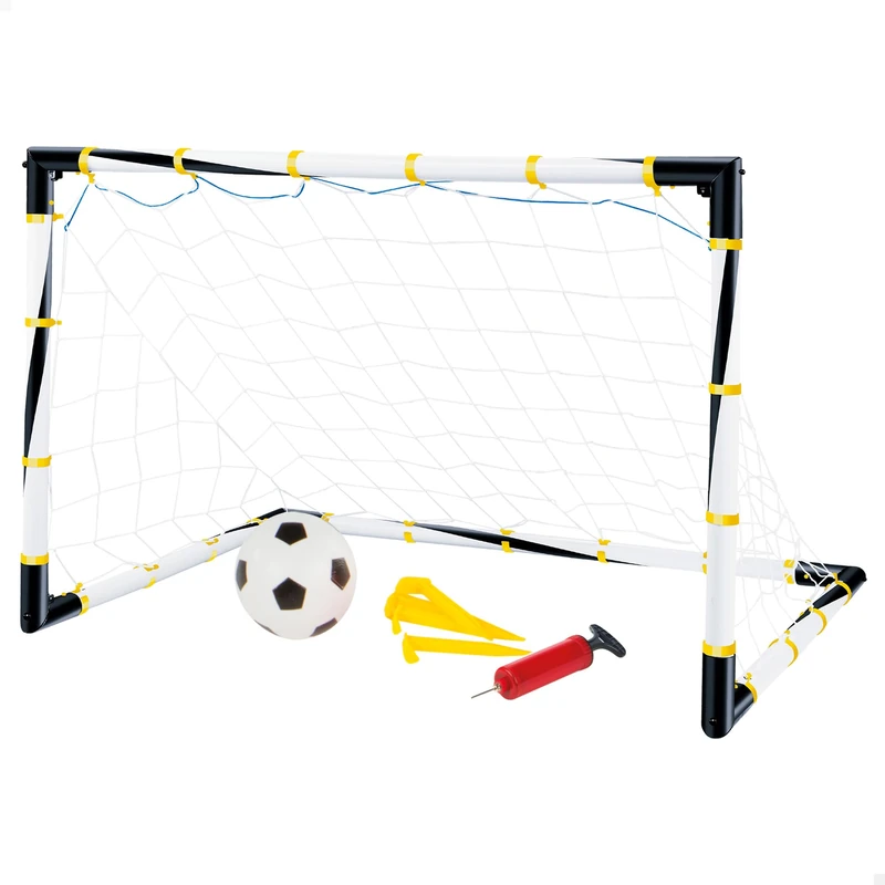 COLORBABY 43690 CBtoys Foldable Football Goal with Ball and Swimmer, Multicoloured, Portería 100 x 81 x 81 cm