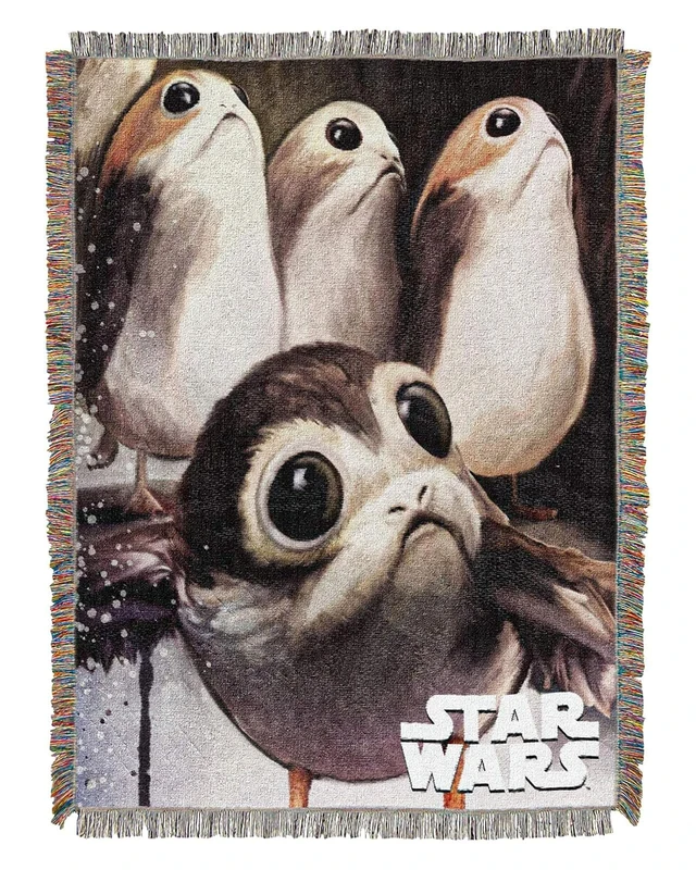 Northwest STAR WARS Throw Blanket, Feed The Porgs, 48 x 60 - Image 1