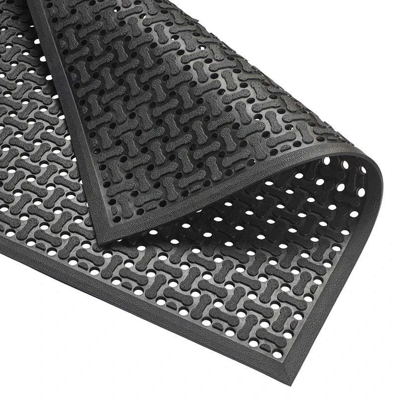 Notrax Mats for Professional Use 566S0046BL Superfluous XT Reversible anti-fatigue drainage mat, BLACK