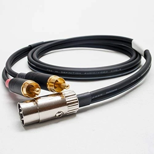 Audiophile 4 Pin Din to Dual RCA. Quad 33/44 pre-amp or 303, 405 or 405-2 power amp (75cm)