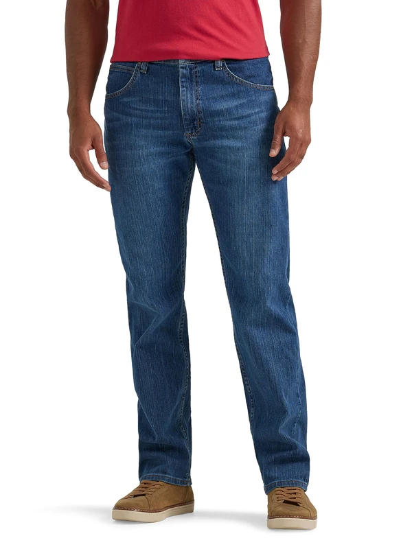 Wrangler Authentics Men's Classic Five-Pocket Regular Fit Straight Leg Jean, Blue Ocean Flex, 35W / 34L - Image 1