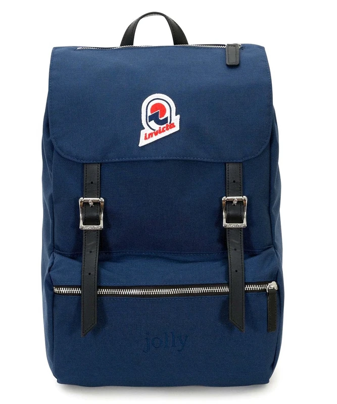 Invicta Backpack - Jolly Heritage, Blue - Office, Travel and Leisure - PC Pocket - Leather Details - 21 L - for Men and Women