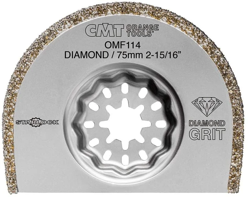 CMT omf114-x5 Segmented Blades 75 mm Extra-Long Life with Diamond Coating for Masonry, Grey