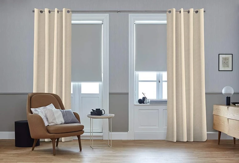 S&G Curtain with Eyelets, beige, 190L/130W