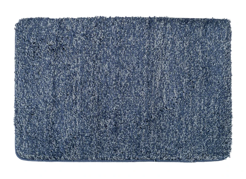 WENKO 23100100 Bath Mat, Blue, Polyester Blend, 60 x 90 x 3 cm
