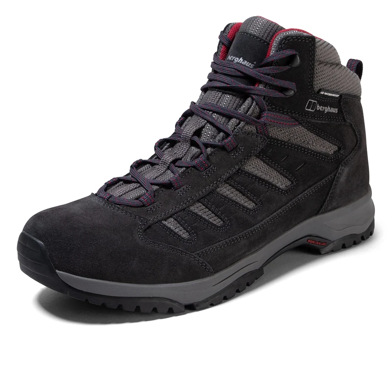 Berghaus Men's Expeditor Trek 2.0 Waterproof Walking Boots | Highly Breathable | Tough Grip, Black/Red, 7