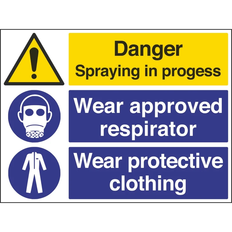 V Safety 78017BR-R "Danger Spraying In Progress" Sign, Landscape, 600 mm x 450 mm (Pack of 3)
