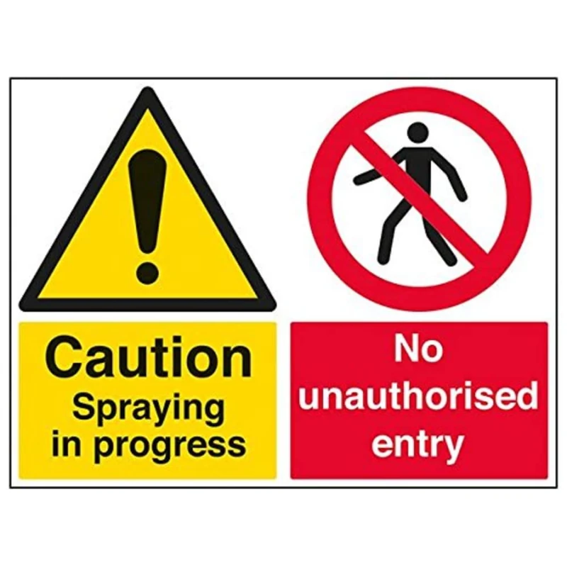 Vsafety 78018BR-R "Caution Spraying In Progress" Sign, Landscape, 600 mm x 450 mm (Pack of 3)