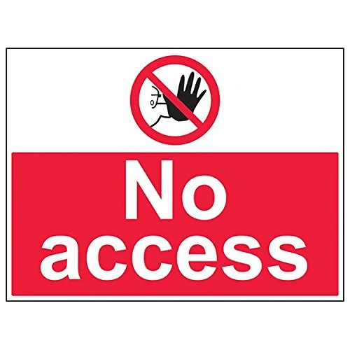 Vsafety 52037BR-R'No Access' Sign, Landscape, 600 mm x 450 mm (Pack of 3)