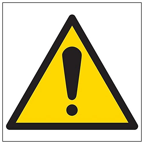 Vsafety 61001BG-R'Warning Logo' Sign, Square, 400 mm x 400 mm (Pack of 3)