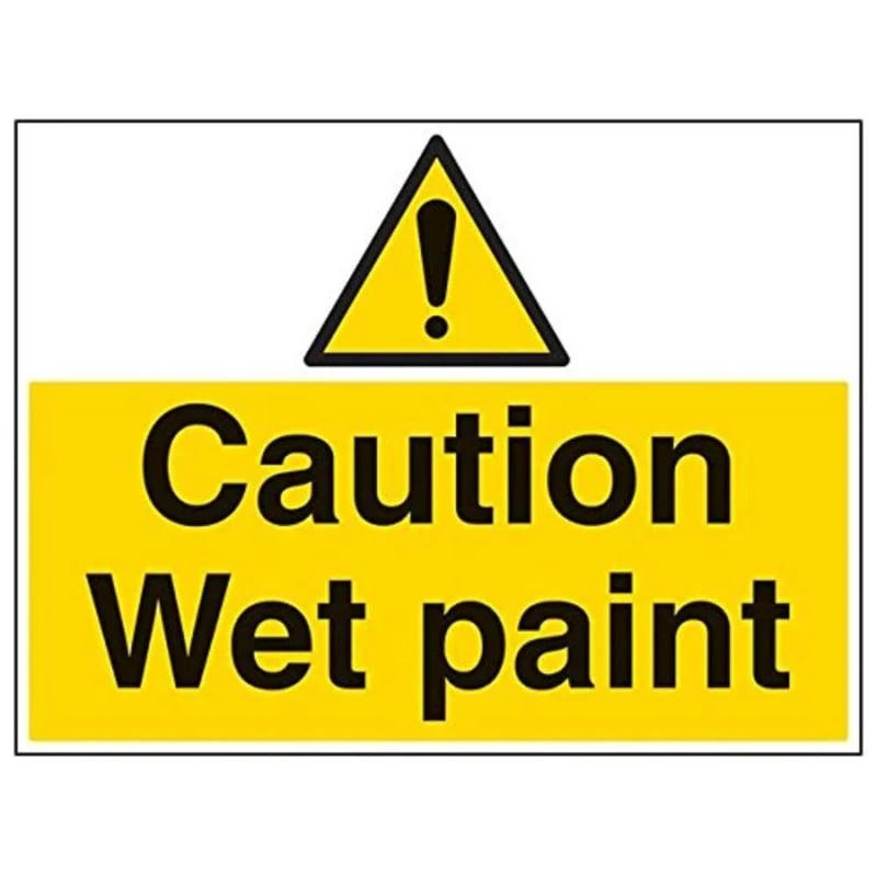 Vsafety 67006BR-R'Caution Wet Paint' Sign, Landscape, 600 mm x 450 mm (Pack of 3)