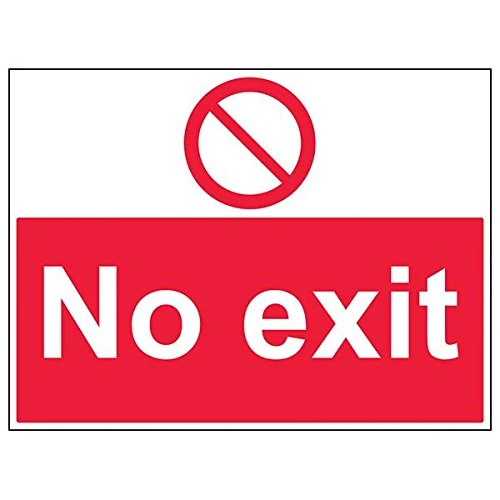 V Safety 52032BR-R'No Exit' Sign, Landscape, 600 mm x 450 mm (Pack of 3)