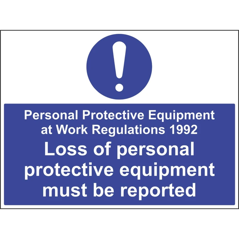 V Safety 41097BR-R'Loss Of PPE Must Be Reported' Sign, 600 mm x 450 mm (Pack of 3)