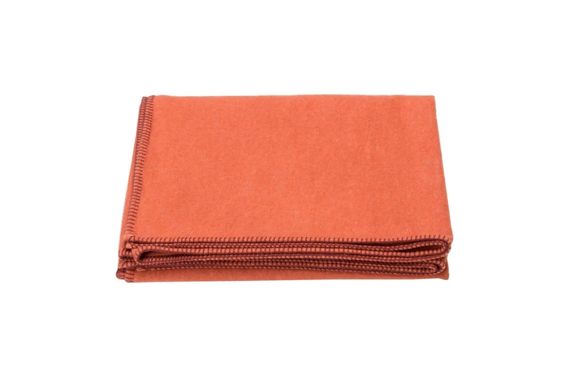 David Fussenegger Cotton Blanket 140 x 200 cm Cuddly Blanket with Decorative Stitch Soft Terracotta