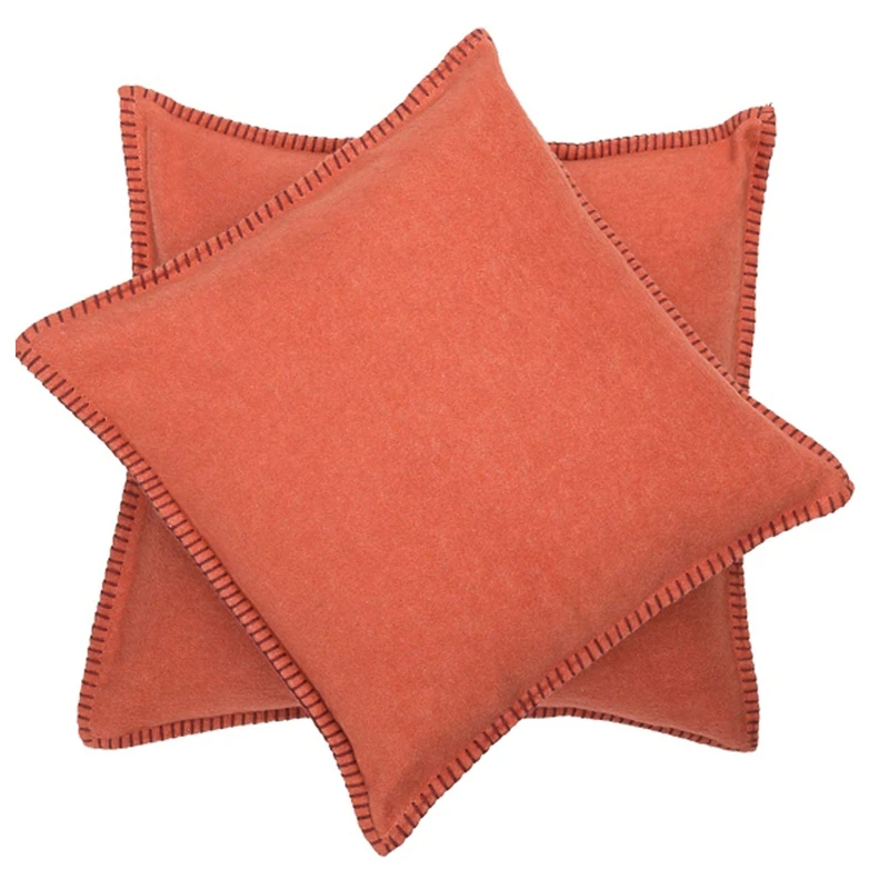 David Fussenegger Cushion Cover Terracotta Decorative Cotton Fluffy Soft 40 x 40 cm - Image 1