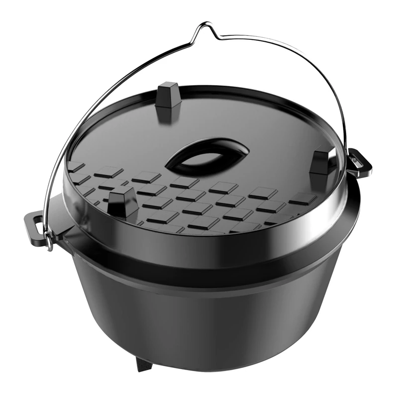 Tepro Dutch Oven Cast Iron Cooking Pot Medium 8 Litre Capacity