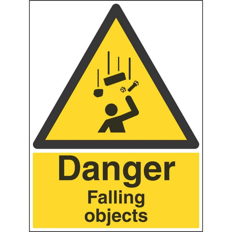 V Safety 63016BL-R'Danger Falling Objects' Sign, Portrait, 450 mm x 600 mm (Pack of 3)