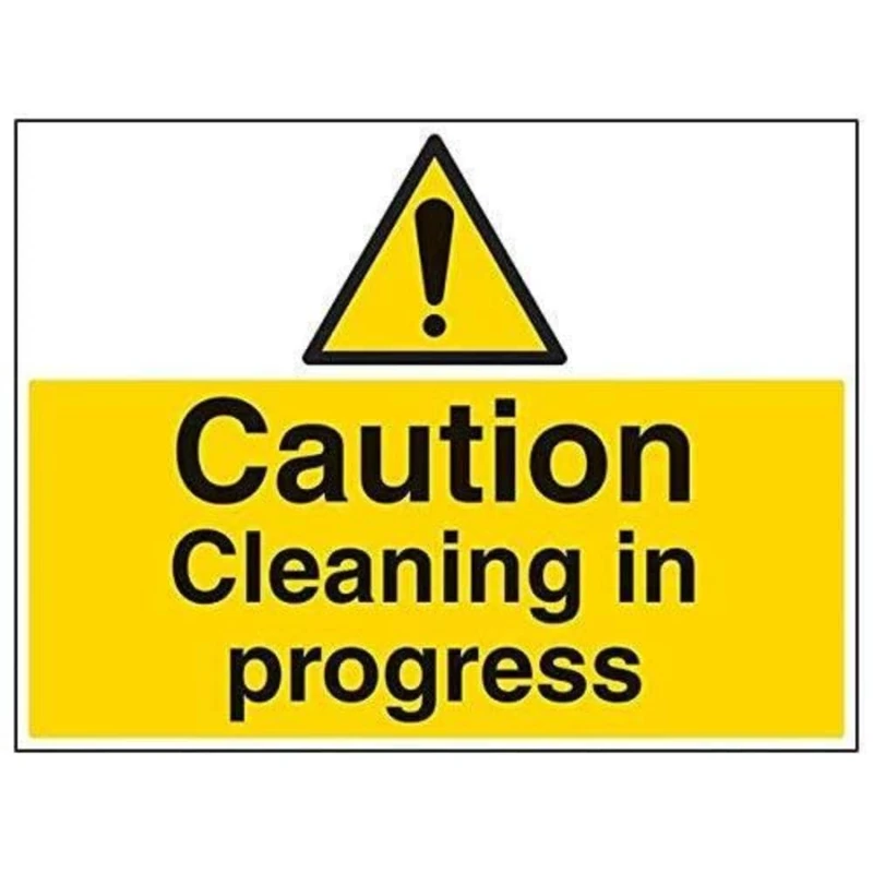 V Safety 67041BR-R'Caution Cleaning In Progress' Sign, Landscape, 600 mm x 450 mm (Pack of 3)