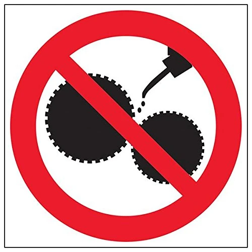 Vsafety 51017BG-R'Do Not Oil Logo' Sign, Square, 400 mm x 400 mm (Pack of 3)