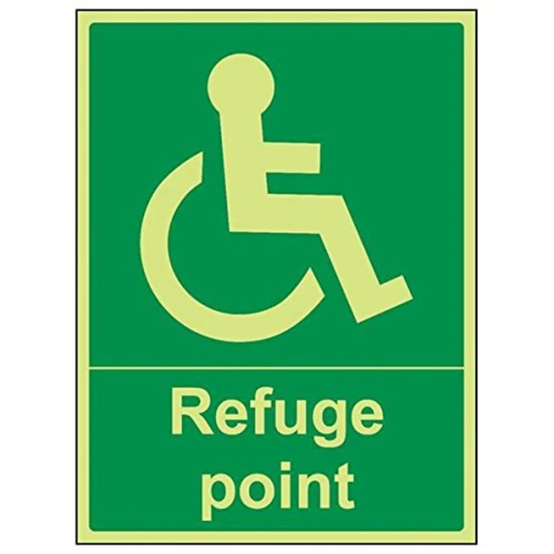 Vsafety 17044BC-G'Refuge Point' Sign, Portrait, 300 mm x 400 mm (Pack of 3)