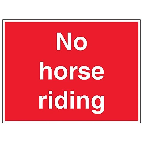 Vsafety 76012BR-R'No Horse Riding' Sign, Landscape, 600 mm x 450 mm (Pack of 3)