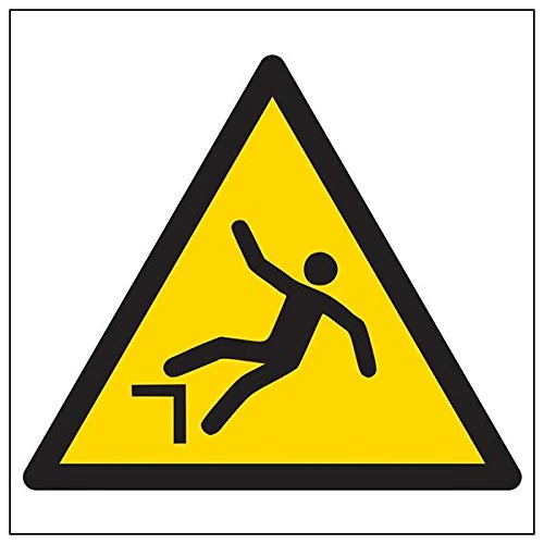 Vsafety 61007BG-R'Warning Drop Logo' Sign, Square, 400 mm x 400 mm (Pack of 3)