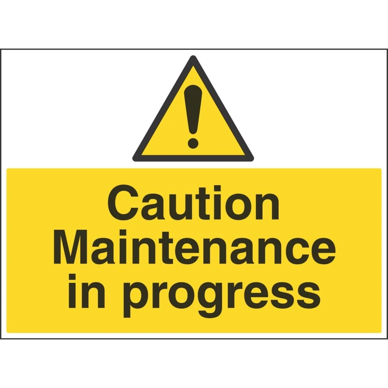 V Safety 67005BR-R'Caution Maintenance In Progress' Sign, 600 mm x 450 mm (Pack of 3)