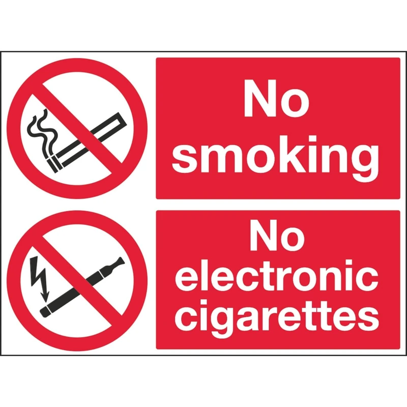 V Safety 57043BC-R'No Smoking/No Electronic Cigarettes' Sign, 600 mm x 450 mm (Pack of 3)