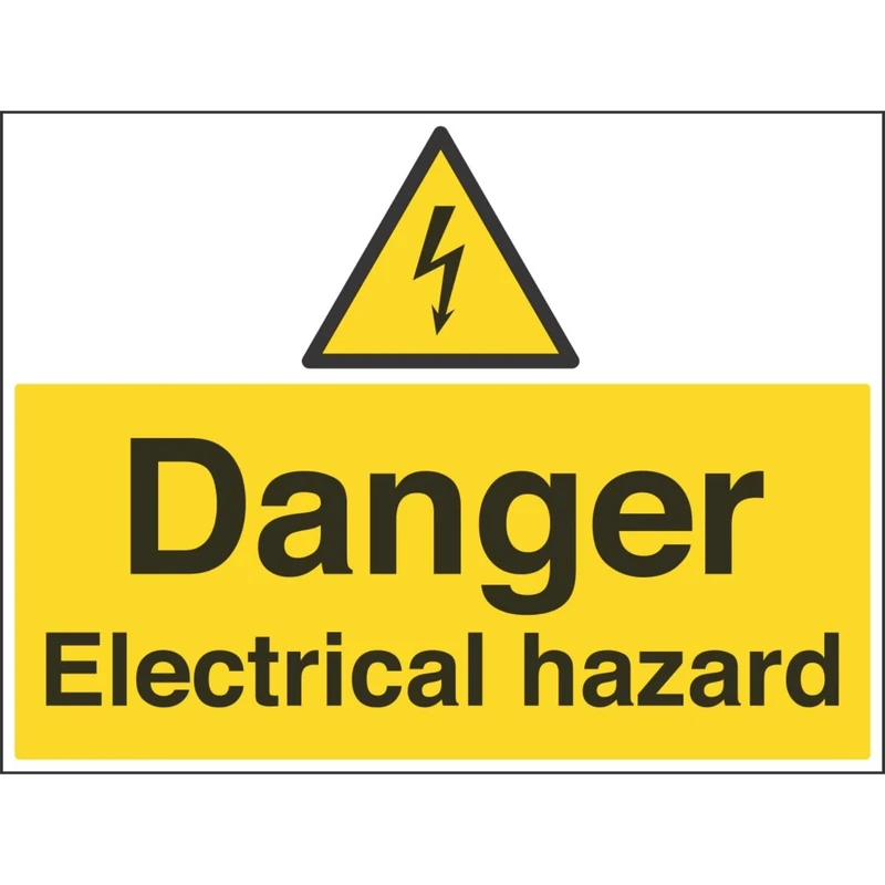 Vsafety 67045BR-R'Danger Electrical Hazard' Sign, Landscape, 600 mm x 450 mm (Pack of 3)