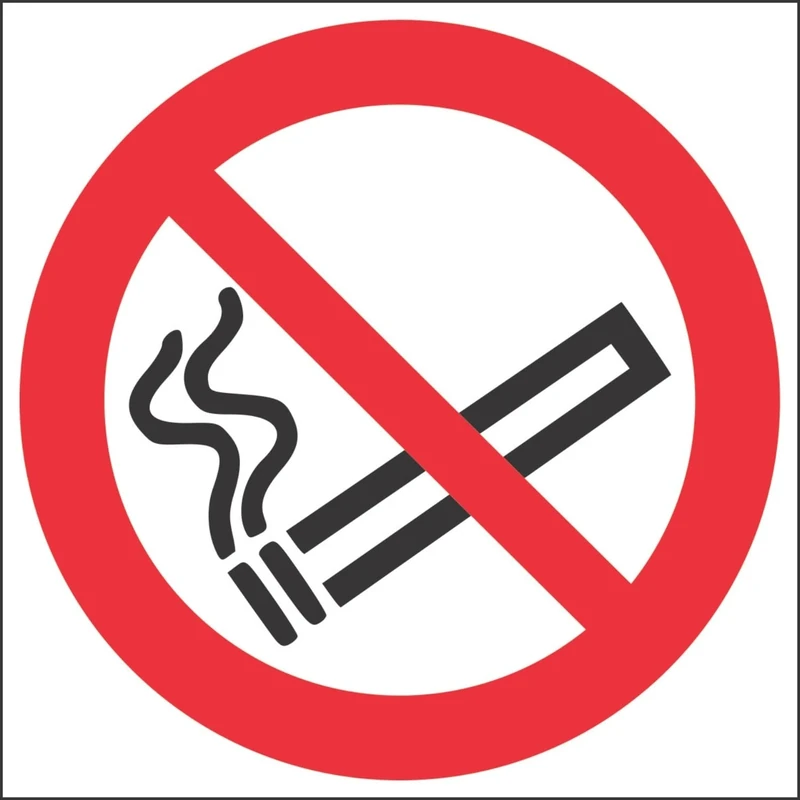 Vsafety 51020BG-R'No Smoking Logo' Sign, Square, 400 mm x 400 mm (Pack of 3)