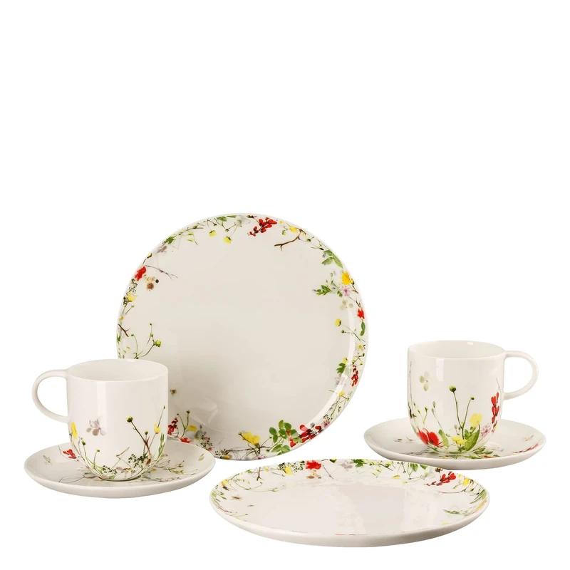 Brillance Fleurs Sauvages Set of 6 with Mug and Coupe Plate