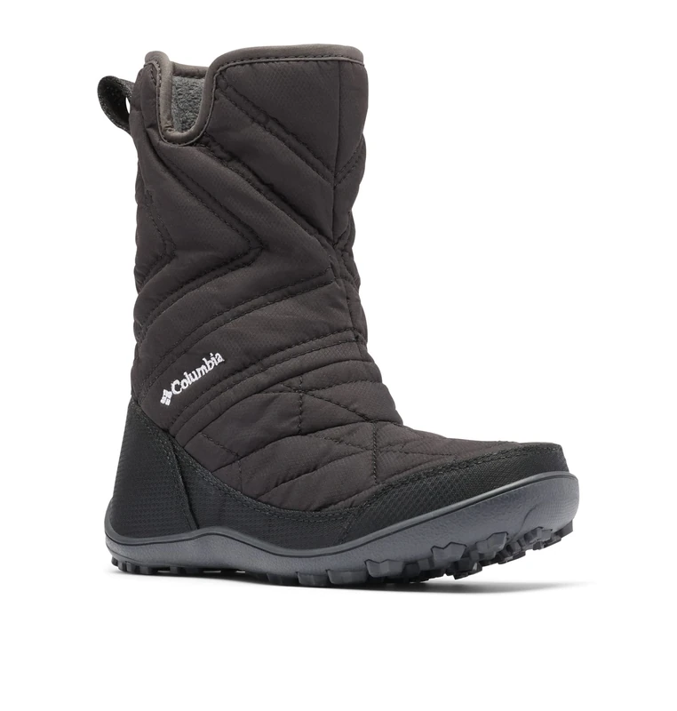 Columbia KIDS MINX SLIP III Waterproof Unisex Kids Snow Boots, Black x White - Youth, 3.5 UK