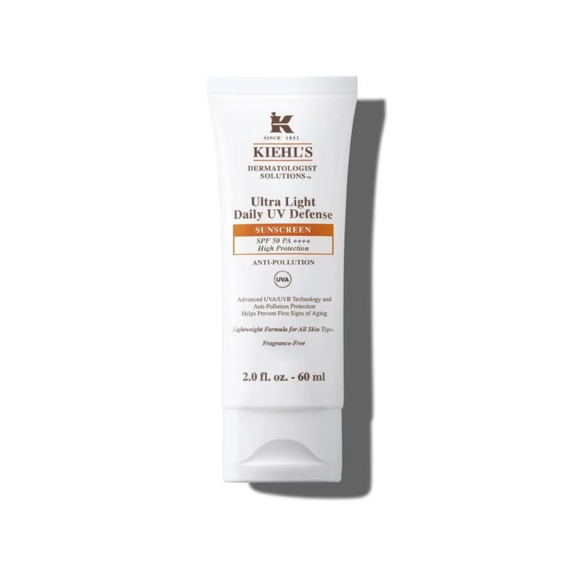 Kiehl’s Ultra Light Daily UV Defence SPF 50 PA++++, Lightweight Facial Sunscreen, Pollution Protection, UVA/UVB Protection, All Skin Types, 60Ml