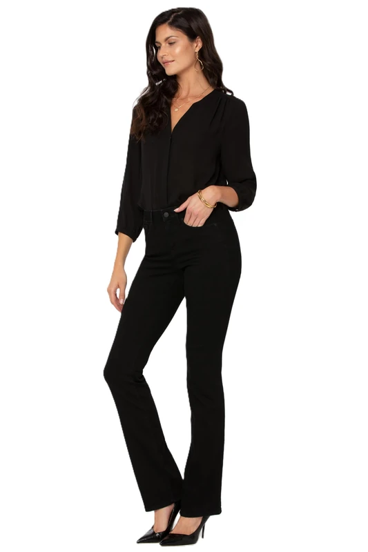 NYDJ Women's Barbara Bootcut Jean, New Black, 10