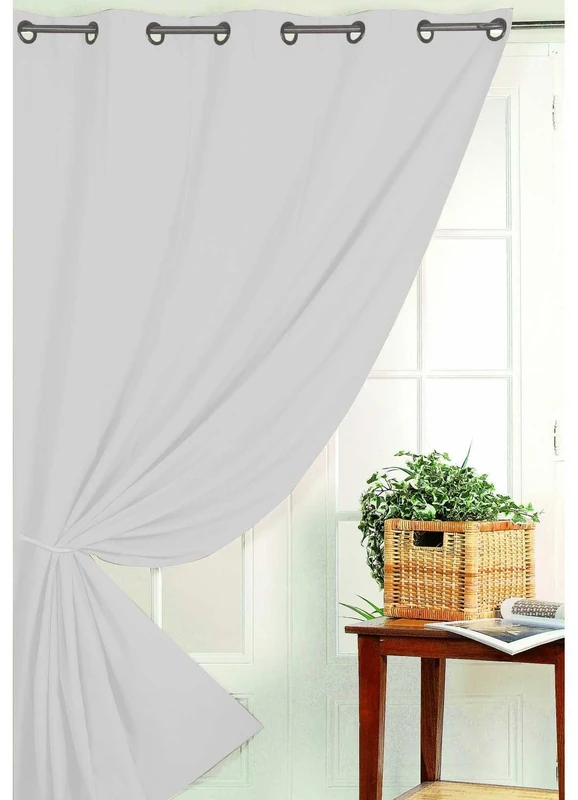 HomeMaison Blackout Curtain Non Fire M1, Polyester, silver, 260 x 240 cm