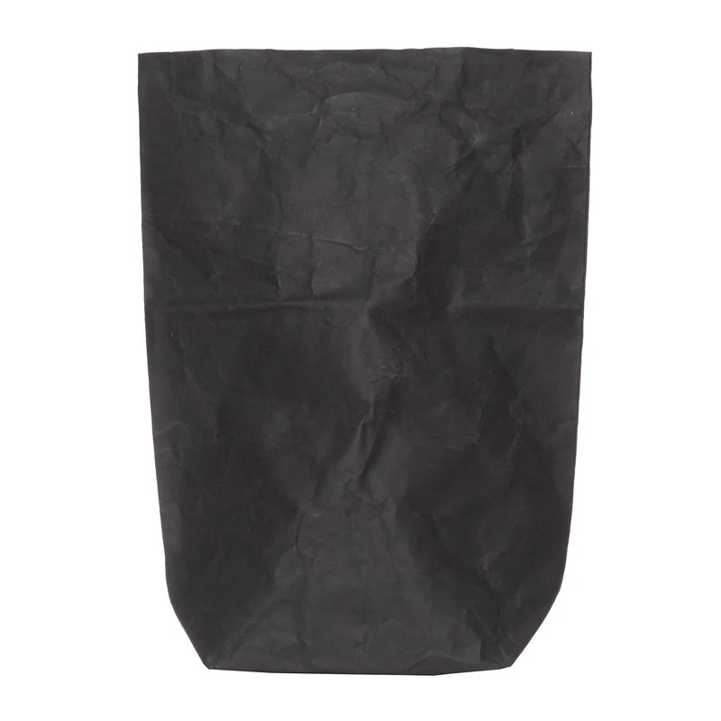 Furniteam Storage Box Plant Pot Laudry Bag, Washable Paper, Black, 30 x 16 x 62 cm